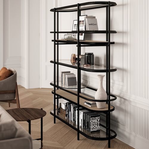 Libreria contemporanea - CELLO - Praddy Unipessoal lda - in metallo / in rattan / con contenitore