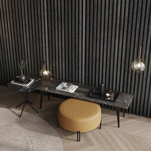 Pouf contemporaneo - BAMBOO - Praddy Unipessoal lda - in pelle / tondo / imbottito