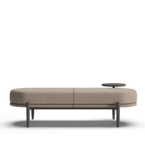 Divanetto imbottito contemporaneo - SOPRANO - Praddy Unipessoal lda - in pelle / con supporto in legno / in legno