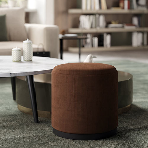 Pouf contemporaneo - MILLER I - Praddy Unipessoal lda - in tessuto / tondo / imbottito
