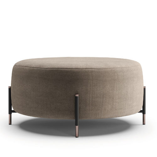Pouf contemporaneo - BATON I - Praddy Unipessoal lda - in tessuto / in acciaio inossidabile / tondo
