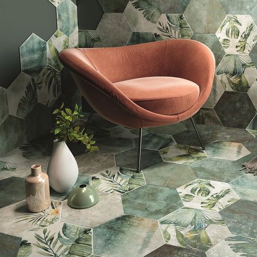 Piastrella esagonale in ceramica - TROPIC - ZYK - finitura opaca / da interno / da cucina