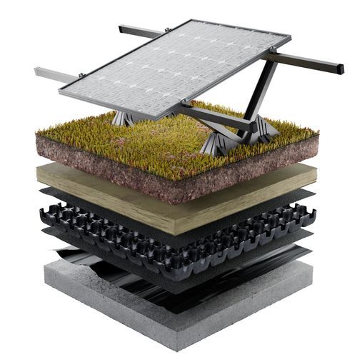 Tetto verde con pannelli solari - SOLAR BASE SYSTEM - Urbanscape - estensivo / per tetto inclinato / per tetto piano