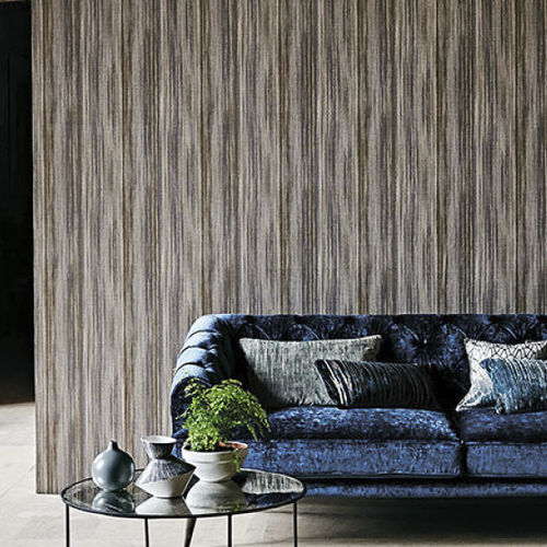 Rivestimento murale per interni - HERBARIA : IRIDOS - BLACK EDITION - con motivo stampato / aspetto tessuto / per uso residenziale