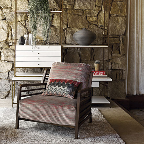 Tessuto da tappezzeria - ZENITH : LIMBALI - BLACK EDITION - a righe / in velluto