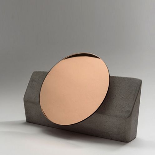 Specchio da appoggio - MOON - ALENTES - contemporaneo / rotondo / in ottone
