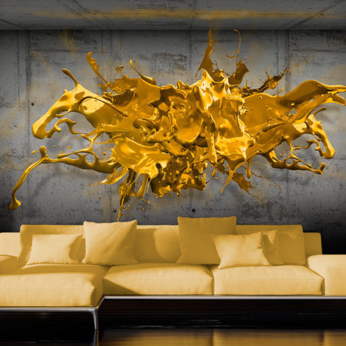 Carta da parati contemporanea - YELLOW SPLASH - WALL DESIGNERS - con motivo astratto / a effetto dimensionale / in tessuto non tessuto