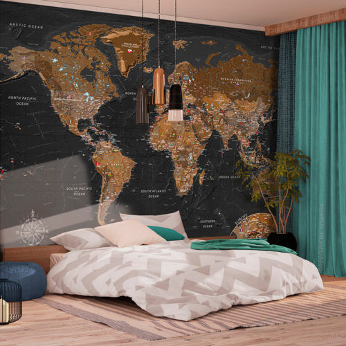 Carta da parati contemporanea - WORLD: STYLISH  - WALL DESIGNERS - con motivo a mappa / a effetto dimensionale / in tessuto non tessuto