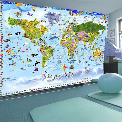 Carta da parati contemporanea -  WORLD - WALL DESIGNERS - con motivo a mappa / a effetto dimensionale / per cameretta di bimbo