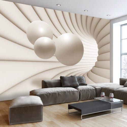 Carta da parati contemporanea - BALLS IN THE TUNNEL - WALL DESIGNERS - a motivi / a effetto dimensionale / bianca