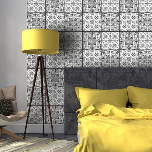 Carta da parati contemporanea - ORNAMENT - WALL DESIGNERS - a motivi / aspetto piastrelle / nera