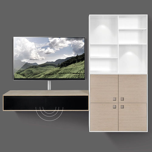 Parete attrezzata TV contemporaneo - CHOICE - PBJ Design House - in rovere / in noce / modulare