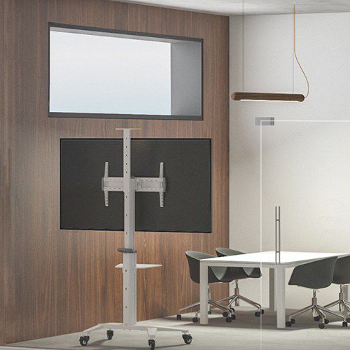 Supporto per TV da terra contemporaneo - TT12 - LUMI LEGEND CORP. - con moderno rotelle / in alluminio / contract