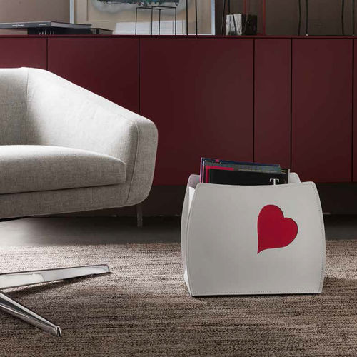 Portariviste contemporaneo - BEATRICE - Limac Design® - per uso residenziale / in pelle / bianco