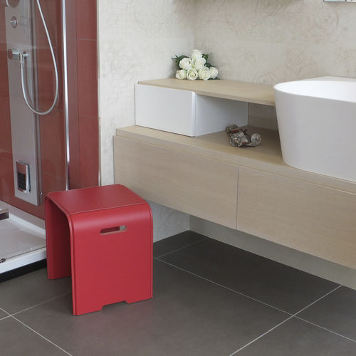 Sgabello design - SGABY - Limac Design® - in pelle / in compensato stampato / fatto a mano