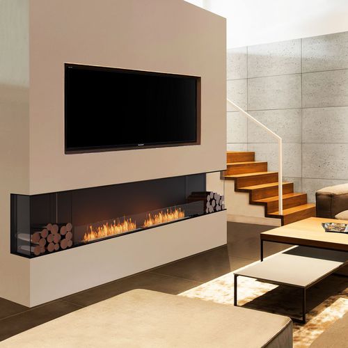 Camino a bioetanolo - ECOSMART FIRE FLEX 122BY - Cheminée sur mesure - France - da incasso / a 3 facce / con focolare aperto