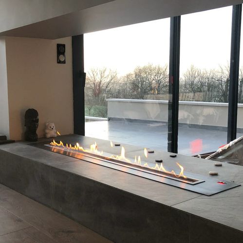 Camino a bioetanolo - IB150 - Cheminée sur mesure - France - da incasso / con focolare aperto / contemporaneo