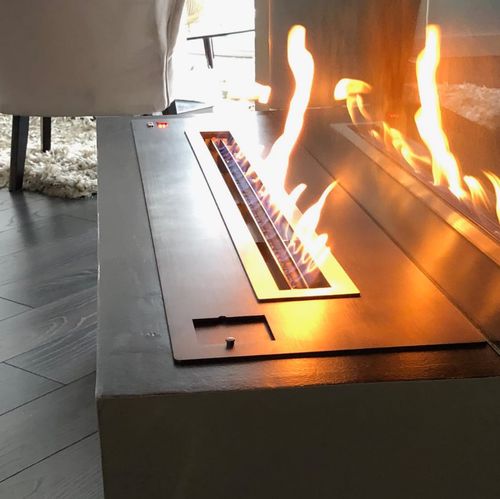 Camino a bioetanolo - IB80 - Cheminée sur mesure - France - da incasso / con focolare aperto / contemporaneo