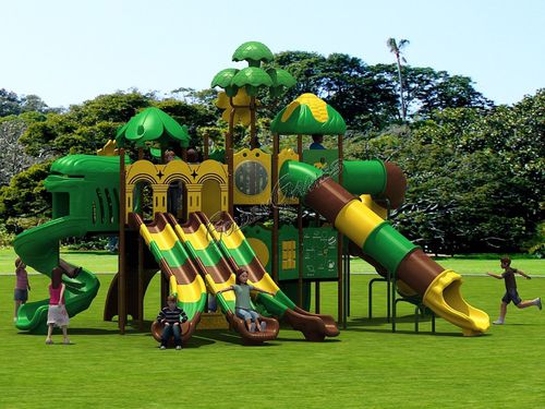 Struttura ludica per parco giochi - FANTACASTELLO BAHAMAS JUNGLE - GOLDEN GAMES SRL - in plastica / in alluminio / modulare