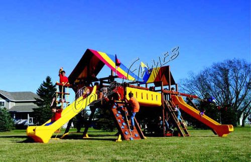 Struttura ludica per parco giochi - RAINBOW SUNSHINE DOUBLE SUNNY - GOLDEN GAMES SRL - per edifici pubblici / per enti locali / in legno