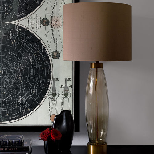Lampada da tavolo - ADDISON SMOKE - Heathfield and Comapny - in ottone / in vetro soffiato / contemporanea