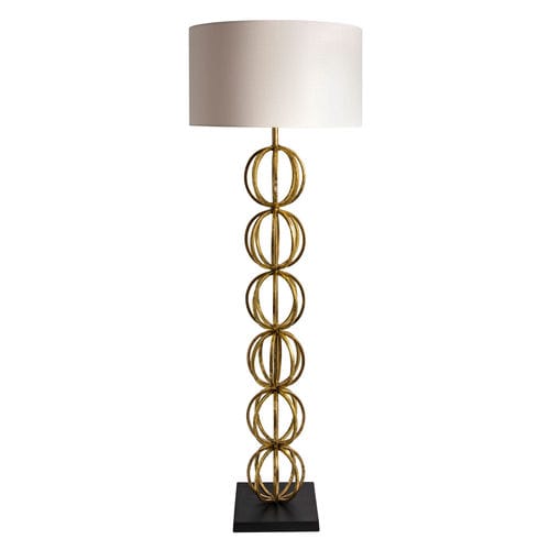 Lampada da terra - ROLLO - Heathfield and Comapny - in bronzo / in lino / in oro