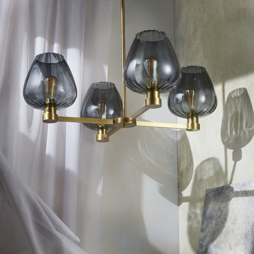 Lampadario classico - GISELLE - Heathfield and Comapny - in vetro / in ottone / LED