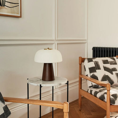 Lampada da tavolo - NITA  - Heathfield and Comapny - in ottone / in raso / in rovere