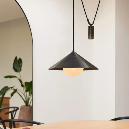 Illuminazione su cavi LED - MIKO  - Heathfield and Comapny - conica / in bronzo / in vetro