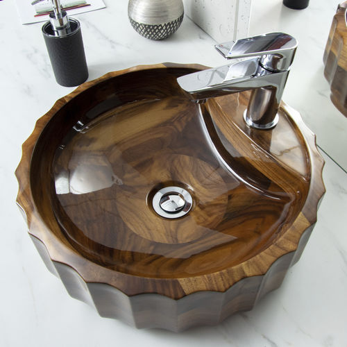 Lavabo da appoggio - ROMAN  - Ambivalent Design - in legno / su misura / personalizzabile