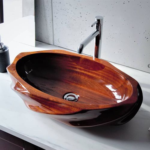 Lavabo da appoggio - WELES - Ambivalent Design - in legno massiccio / impiallacciato in legno / su misura
