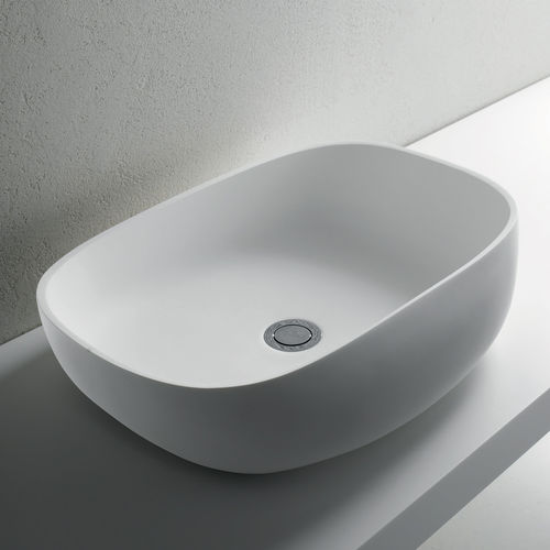 Lavabo autoportante - MELT LIGHT - BRERA - in pietra / in acrilico / ovale