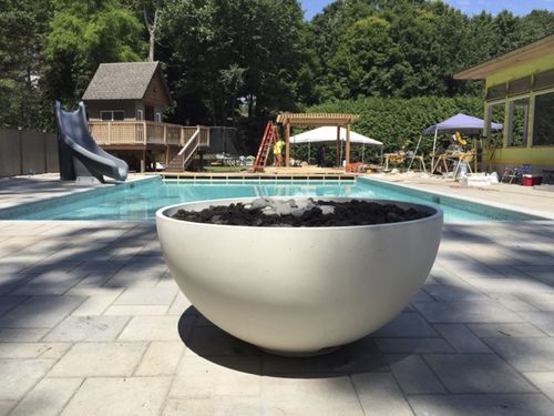 Braciere da giardino a bioetanolo - HEMI - solus - in calcestruzzo