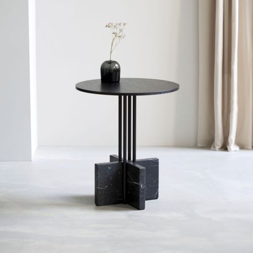 Tavolo d'appoggio contemporaneo - GRAVITY - favius - in legno compensato / con supporto in acciaio termolaccato / con supporto in marmo
