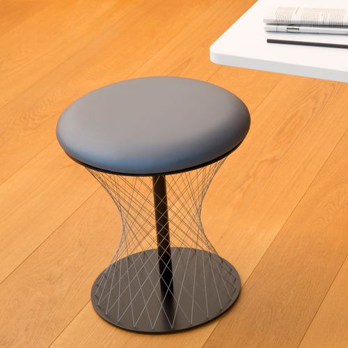 Sgabello contemporaneo - NETWORK - favius - in pelle / con supporto in acciaio verniciato a polvere / con base centrale