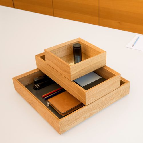 Contenitori portaoggetti in rovere - TIDY - favius - in acciaio con rivestimento a polvere / per stanza da bagno