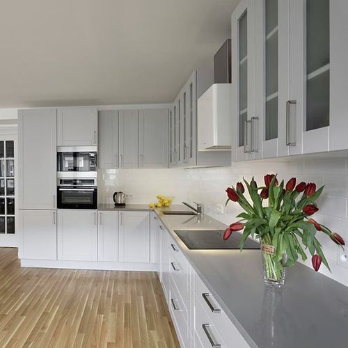 Piano di lavoro in pietra ricostituita - HARMONIA YOSEMITE - Technistone a.s. - da cucina / grigio / levigato