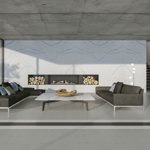 Piastrella in pietra ricostituita - SERENITY CRYSTAL CALACATTA AMNIS - Technistone a.s. - levigata / da interno / da parete