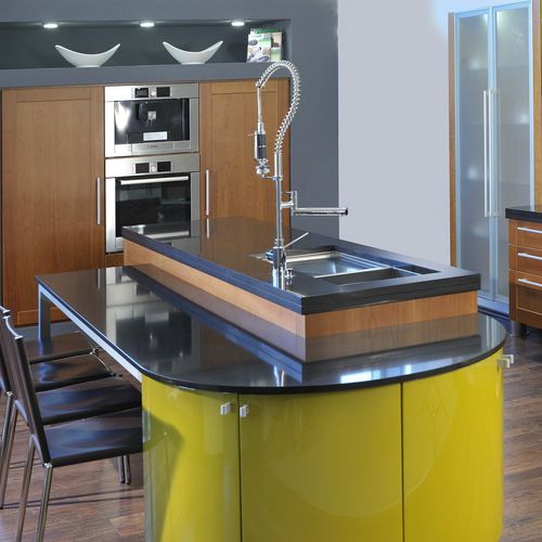 Piano di lavoro in pietra ricostituita - ESSENTIAL GOBI GREY - Technistone a.s. - da cucina / grigio / nero