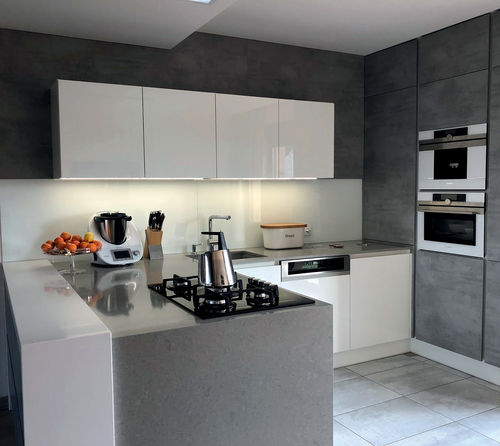 Piano di lavoro in pietra ricostituita - NOBLE CONCRETE GREY - Technistone a.s. - da cucina / grigio / levigato