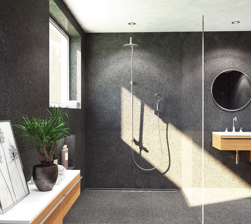 Piastrella in pietra ricostituita - TAURUS TERAZZO GREY - Technistone a.s. - levigata / opaca / da interno