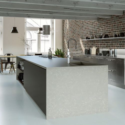 Piano di lavoro in pietra ricostituita - NOBLE PRO STORM - Technistone a.s. - da cucina / levigato / con bordi quadrati