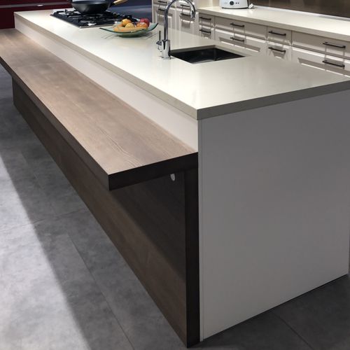 Piano di lavoro in pietra ricostituita - NOBLE BOTTICINO - Technistone a.s. - da cucina / levigato / con bordi quadrati