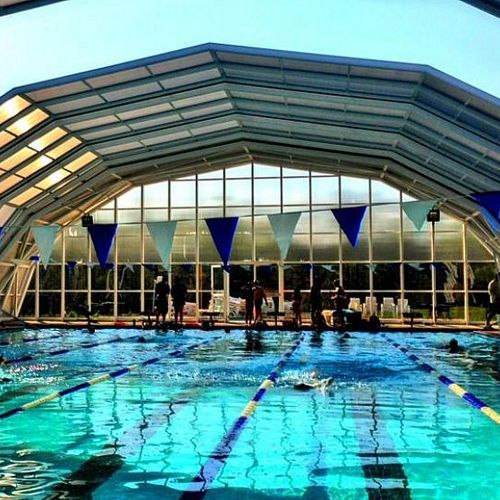 Copertura per piscina alta - AQUASUN - Evergreen Solutions - a mezza altezza / a parete / retrattile