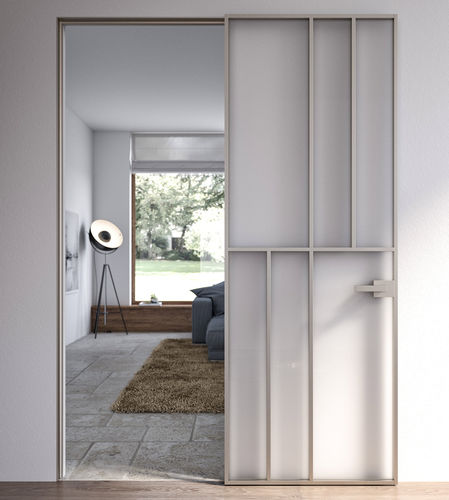 Porta filomuro - CÉLINE - ALBED - da interno / in alluminio / in alluminio anodizzato