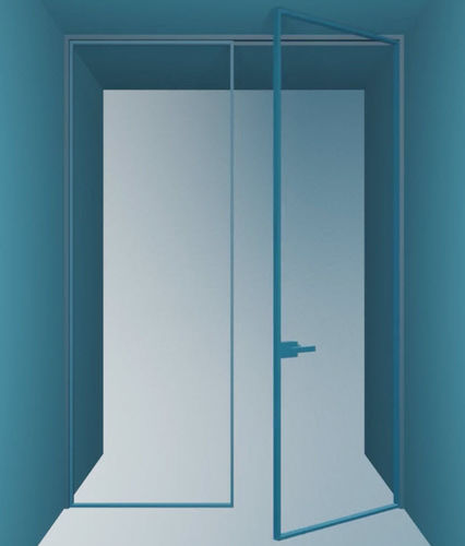 Porta da interno - PRIMA - ALBED - in alluminio anodizzato / con vetro di sicurezza / battente