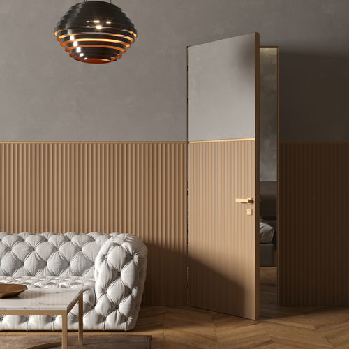 Porta filomuro - SUIT - ALBED - da interno / in legno / con vetro di sicurezza