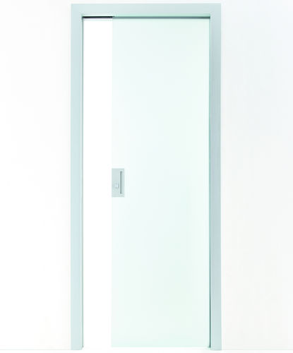 Porta da interno - DOT - ALBED - in alluminio / con vetro di sicurezza / a scomparsa