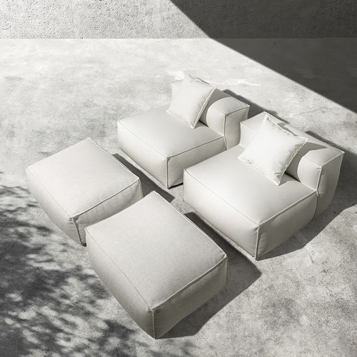 Pouf contemporaneo - Mediterraneo - GART - in tessuto / rettangolare / modulare
