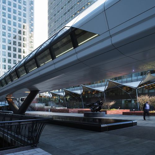 Rivestimento di facciata a cassetta - CANARY WHARF BRIDGE  - ALUCOBOND - in composito / in alluminio / a incastro